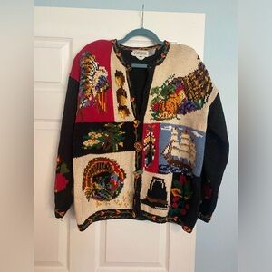 Vintage thanksgiving sweater cardigan